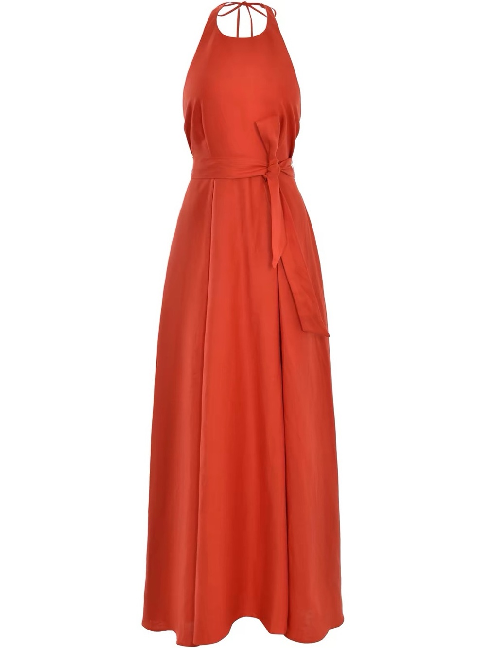 Reiss Coral Orange Paules Linen Open-Back Maxi Dress, US0 2 4 12 - Picture 11 of 11